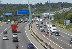 Vehicles on a motorway.