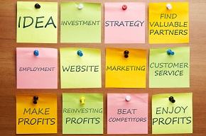 Post-its with business ideas