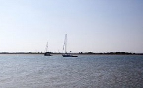 Boats in the Swale Estuary.