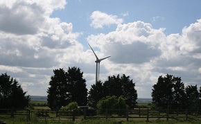 Wind turbines on the Isle of Sheppey, Kent.